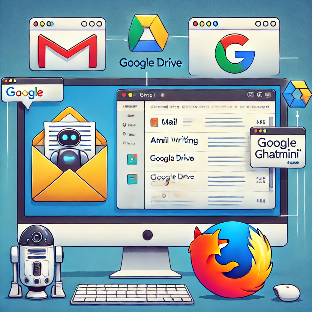 AI Gmail Google Drive Firefox